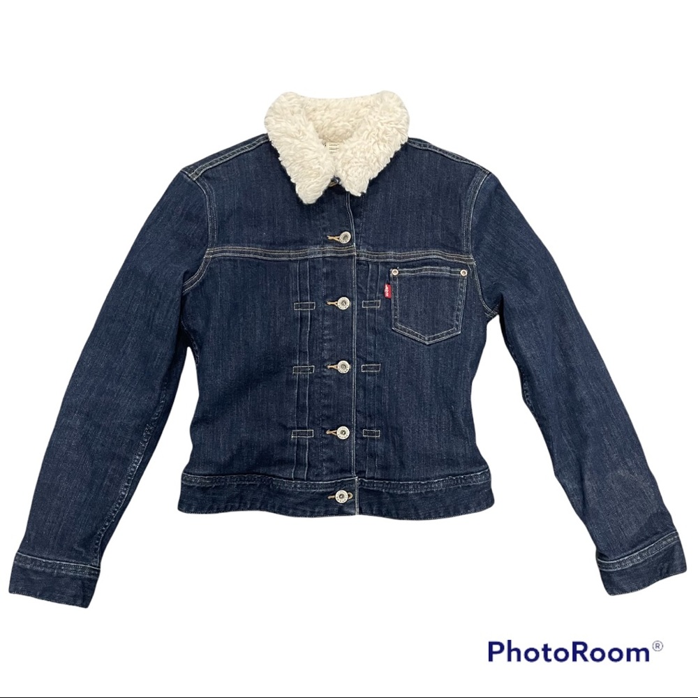 Levi’s Sherpa Lined Button Down Denim Jean Jacket Size Small